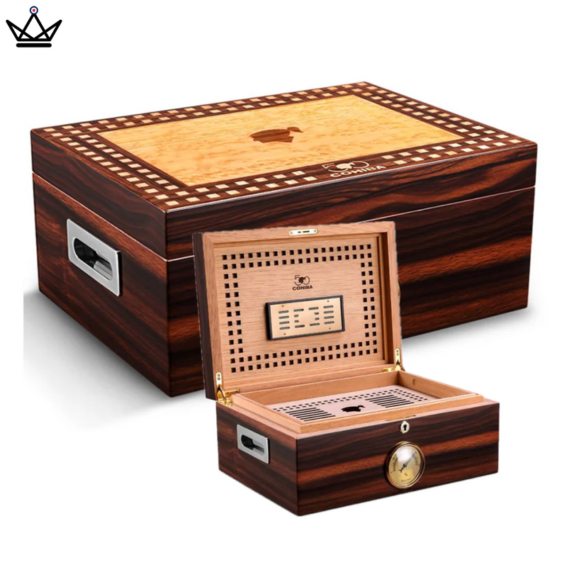 Luxury Cigar Humidor Box - Spanish Cedar 100+ Capacity