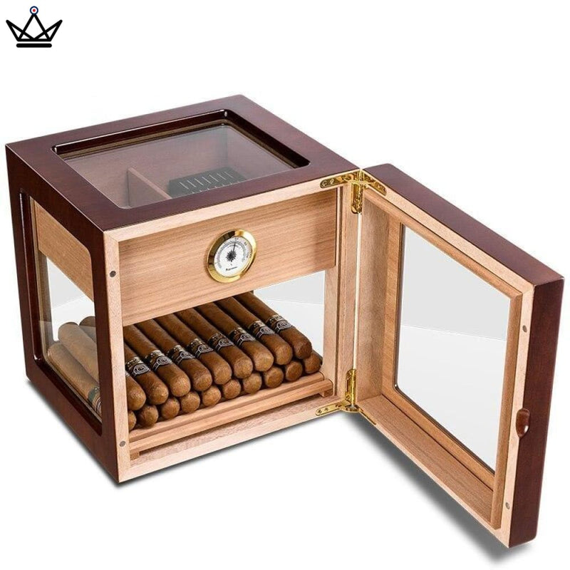 Luxury Cedar Cigar Humidor with Hygrometer - 100+ Capacity