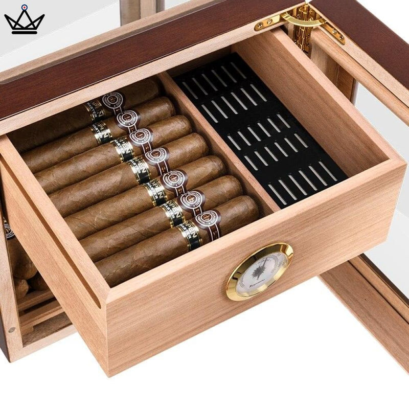 Luxury Cedar Cigar Humidor with Hygrometer - 100+ Capacity