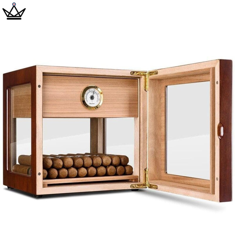 Luxury Cedar Cigar Humidor with Hygrometer - 100+ Capacity