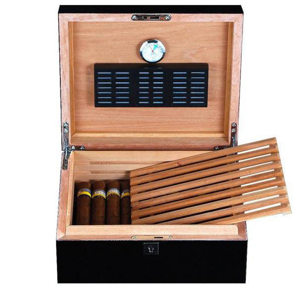 Luxury Cedar Cigar Humidor Box - 45 Capacity