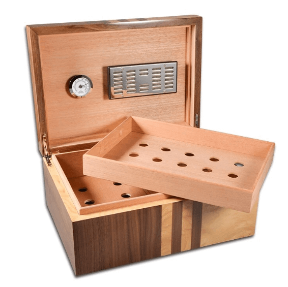 Contemporary Cedar Cigar Humidor Cabinet - 80+ Capacity