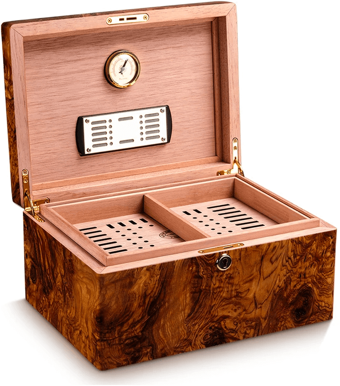 Luxury Cedar Cigar Humidor Box - Holds 40 Cigars