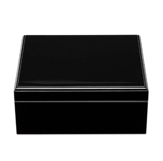 Luxury Black Cigar Humidor Box - 50 Capacity