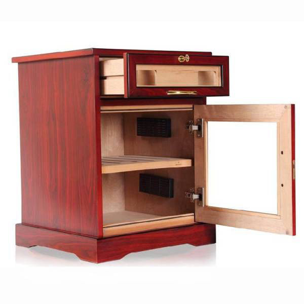 Luxury Cedar Cigar Humidor Cabinet with Drawers