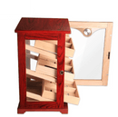 Luxury Cedar Glass Cigar Humidor Cabinet 110 Capacity