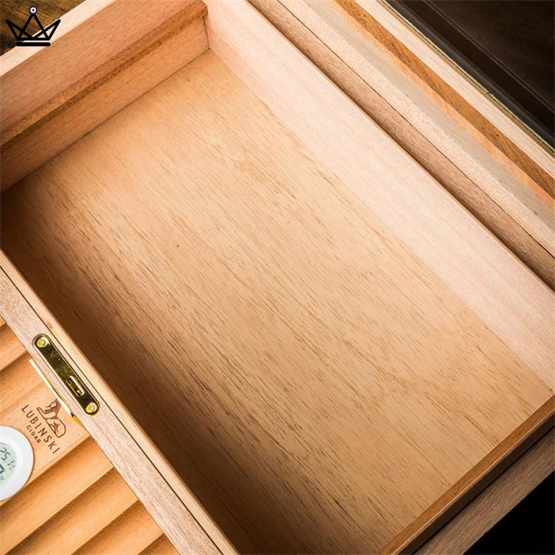 Luxury Cedar Cigar Humidor Box for 50 Cigars