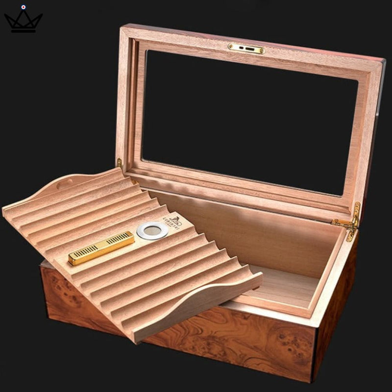 Luxury Cedar Cigar Humidor Box for 50 Cigars