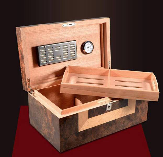 Marble Cigar Humidor Box - Luxury Cedar Interior