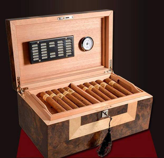 Marble Cigar Humidor Box - Luxury Cedar Interior