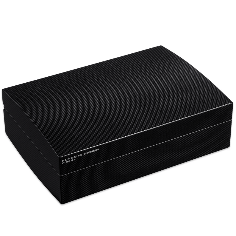 Luxury Carbon Fiber Cigar Humidor - 50 Count