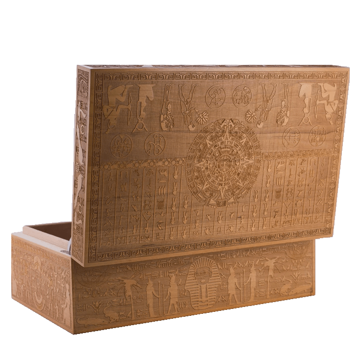 Luxury Cigar Humidor Box with Egyptian Engravings