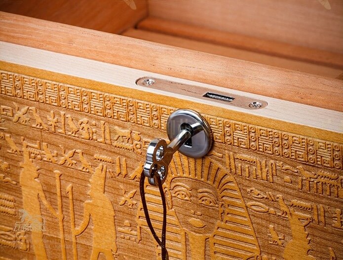 Luxury Cigar Humidor Box with Egyptian Engravings