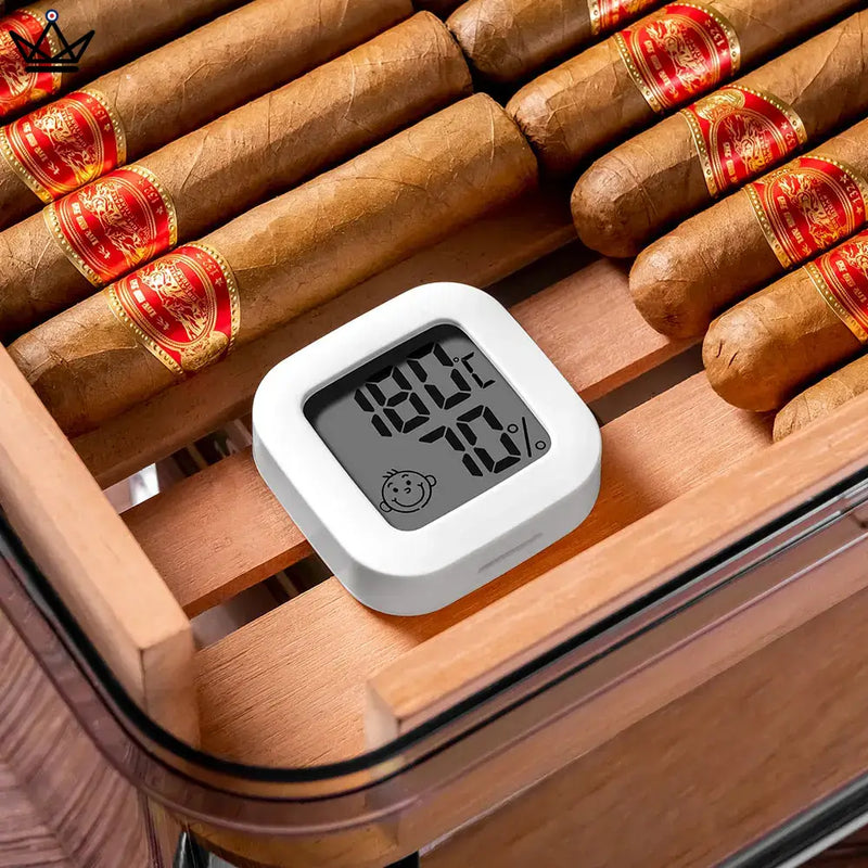 Transparent Cigar Humidor Box with Hygrometer