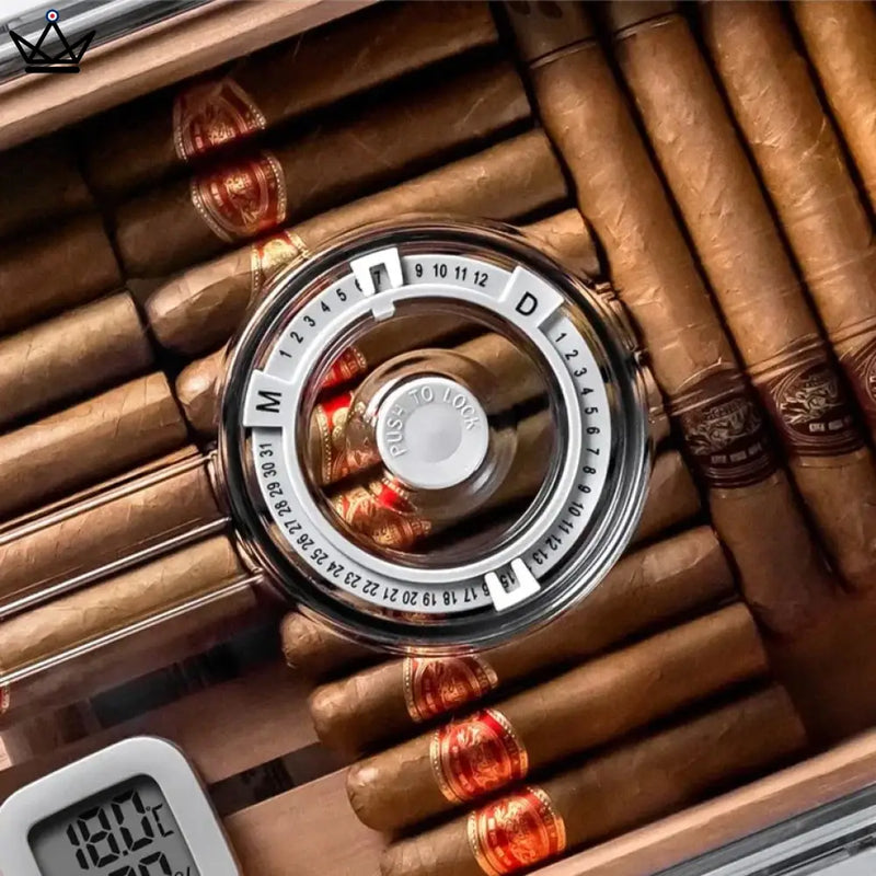 Transparent Cigar Humidor Box with Hygrometer