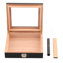 High-End Glass Cigar Humidor Box for 25 Cigars