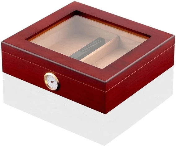 High-End Glass Cigar Humidor Box for 25 Cigars