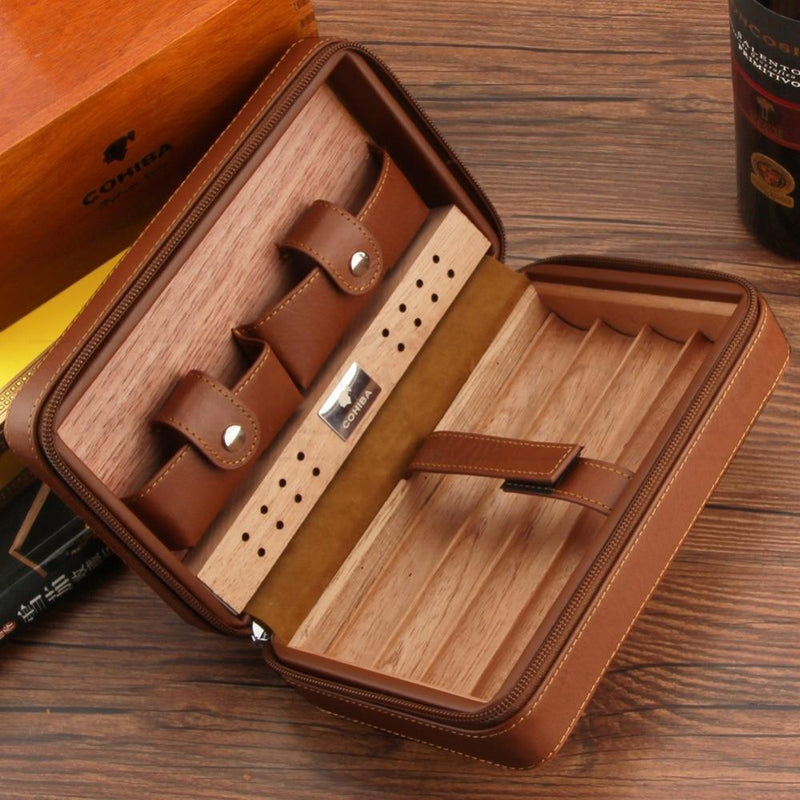 Travel Cigar Humidor Box with Built-in Humidifier