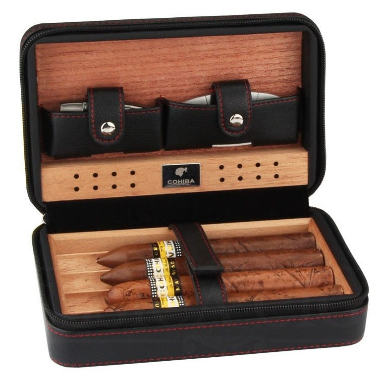 Travel Cigar Humidor Box with Built-in Humidifier