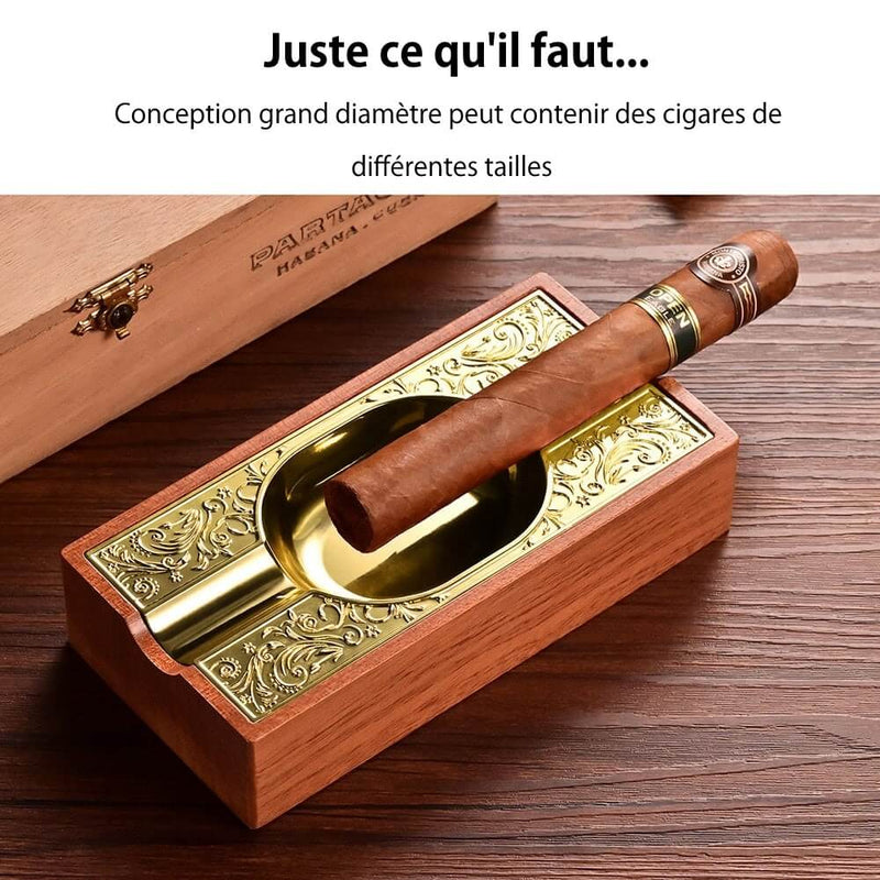 Luxury Wooden Cigar Ashtray with Double Slots