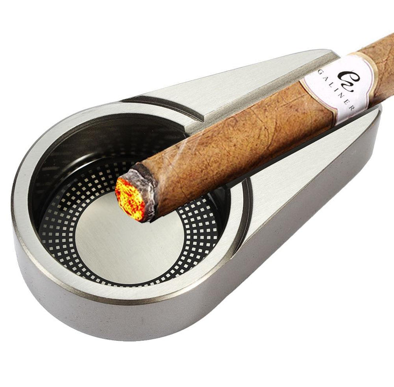 Elegant Metal Cigar Ashtray - 3 Colors Available