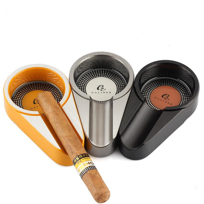 Elegant Metal Cigar Ashtray - 3 Colors Available