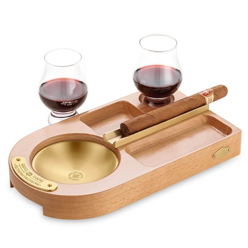 Luxury Wooden Cigar Ashtray for Connoisseurs