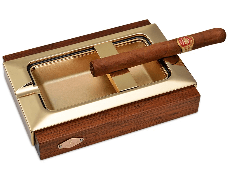 Luxury Wooden Cigar Ashtray with Dual Rests