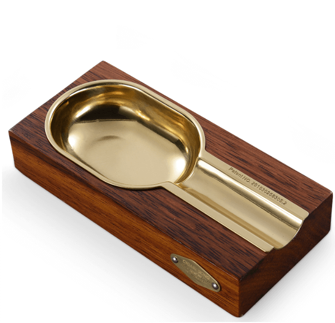 Luxury Wooden and Gold Steel Cigar Ashtray