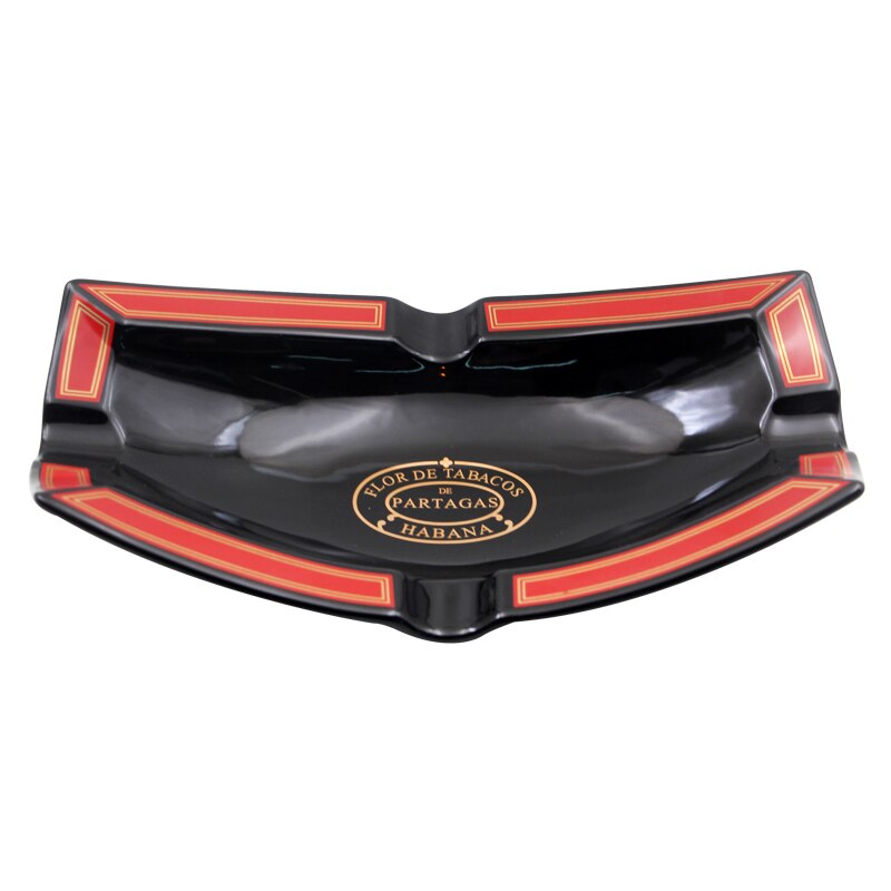 Luxury Ceramic Cigar Ashtray - Elegant Black & Red