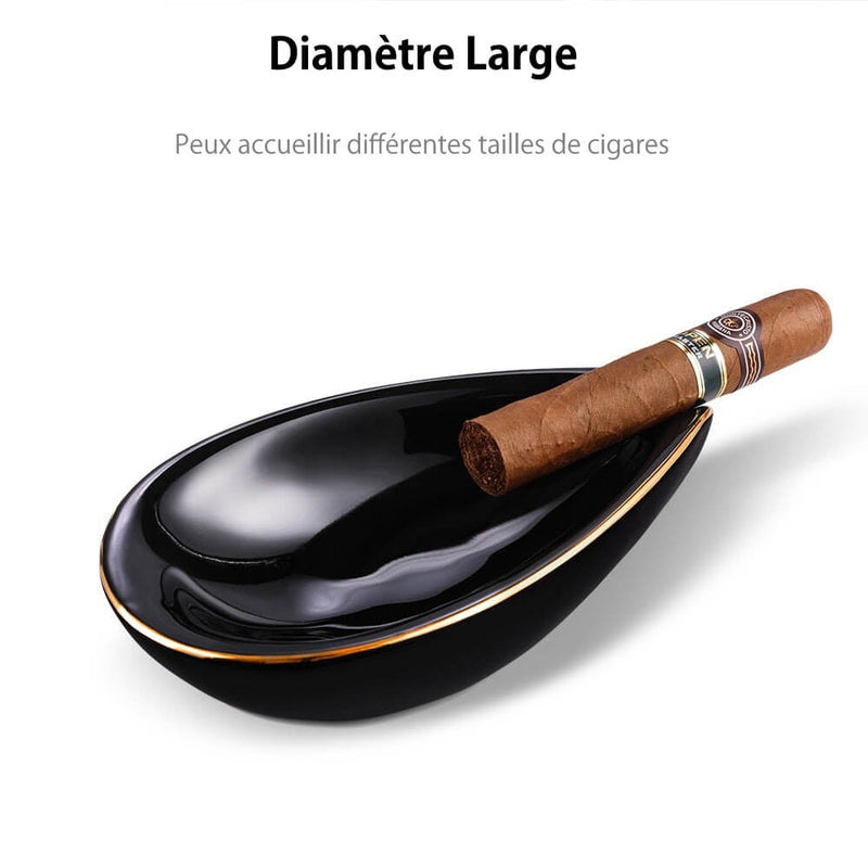 Elegant Ceramic Cigar Ashtray with Rest Slot