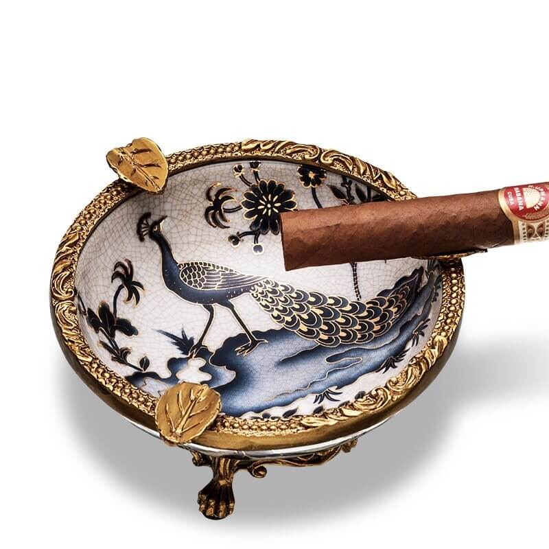 Luxury Italian Porcelain Cigar Ashtray for Connoisseurs