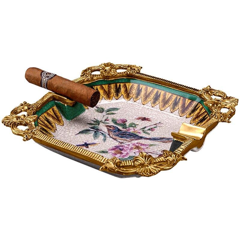 Luxury Porcelain Cigar Ashtray with Dual Rests