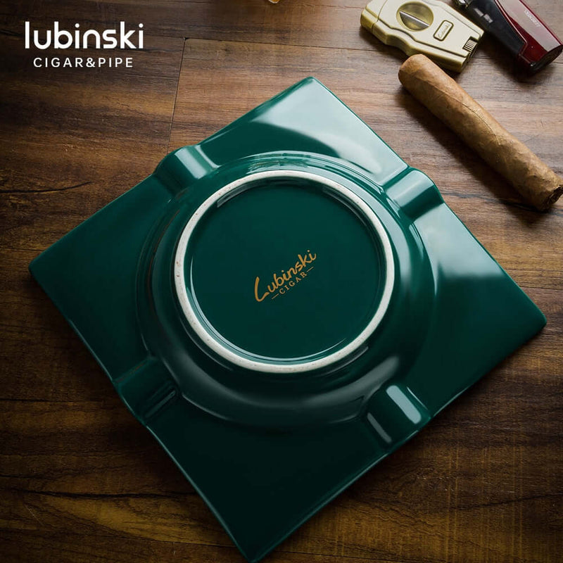 Luxury Green Ceramic Cigar Ashtray - 4 Slots