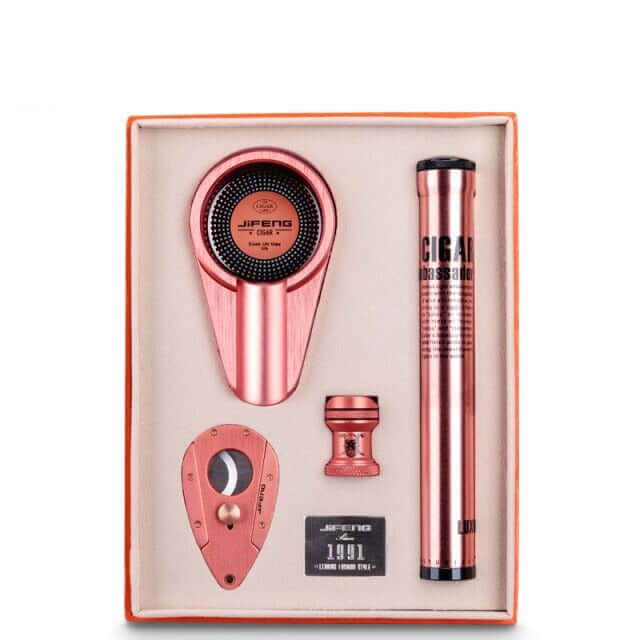 Rose Gold Cigar Gift Set - Elegant Accessories Bundle