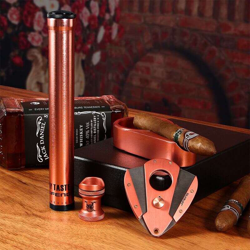 Rose Gold Cigar Gift Set - Elegant Accessories Bundle