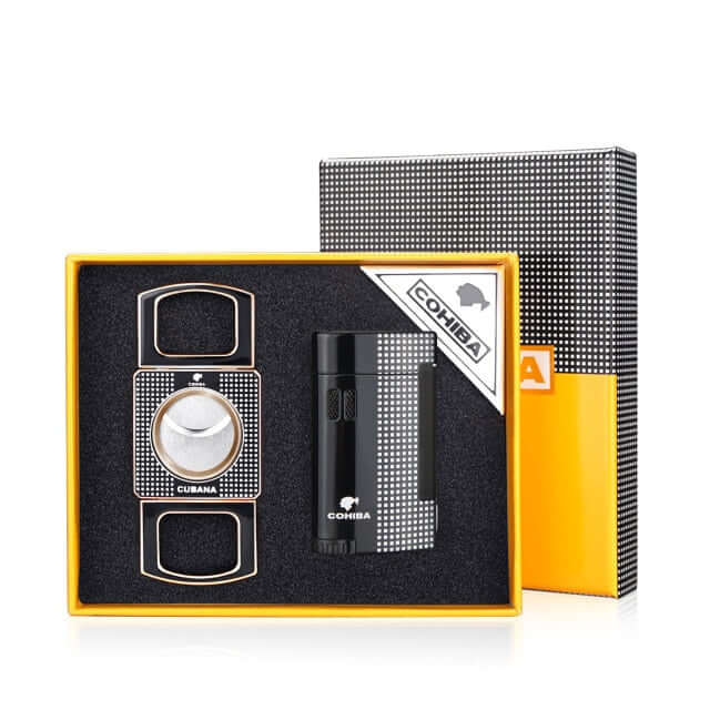 Top Luxury Cigar Cutters Gift Box with Lighter