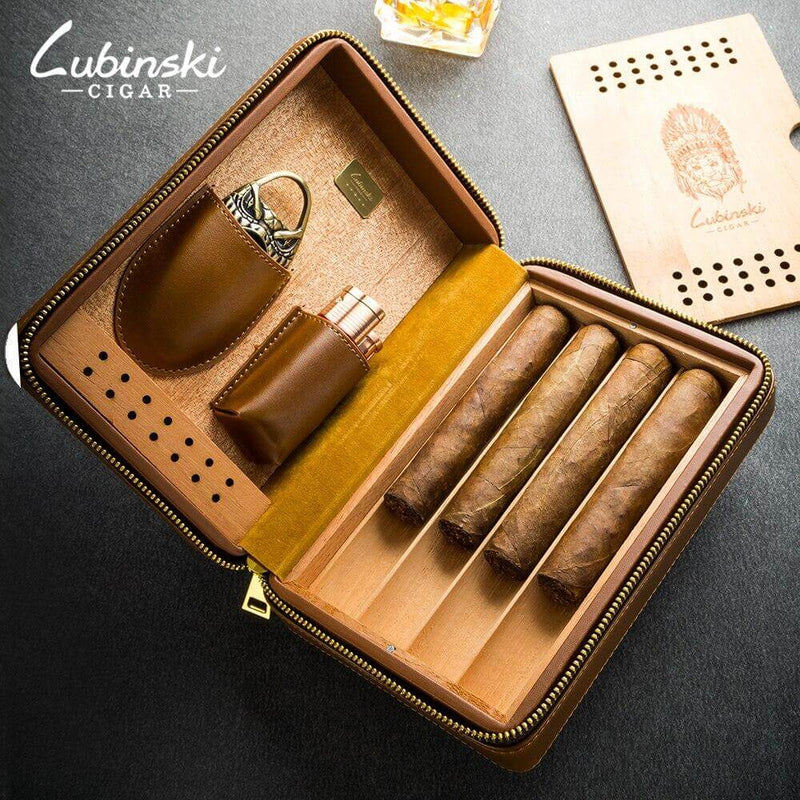 Luxury Cedar Wood Cigar Humidor Gift Box