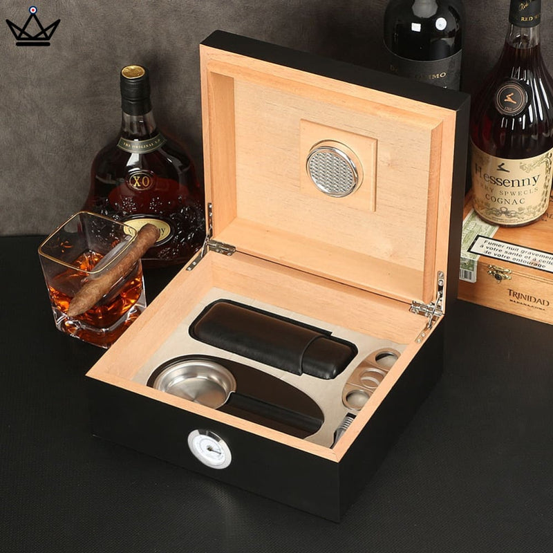 Premium Cedar Cigar Humidor Set with Accessories