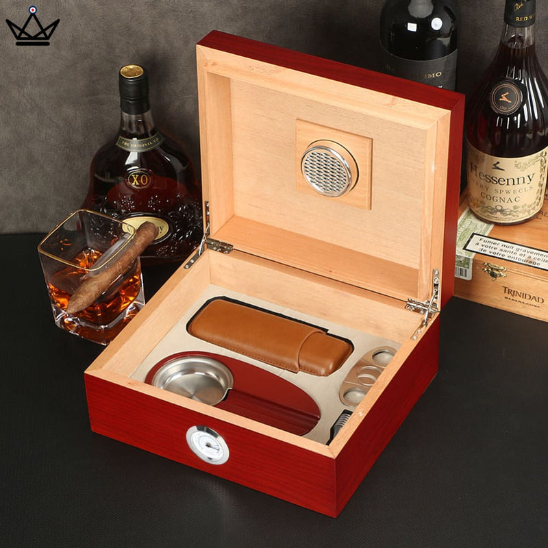 Premium Cedar Cigar Humidor Set with Accessories