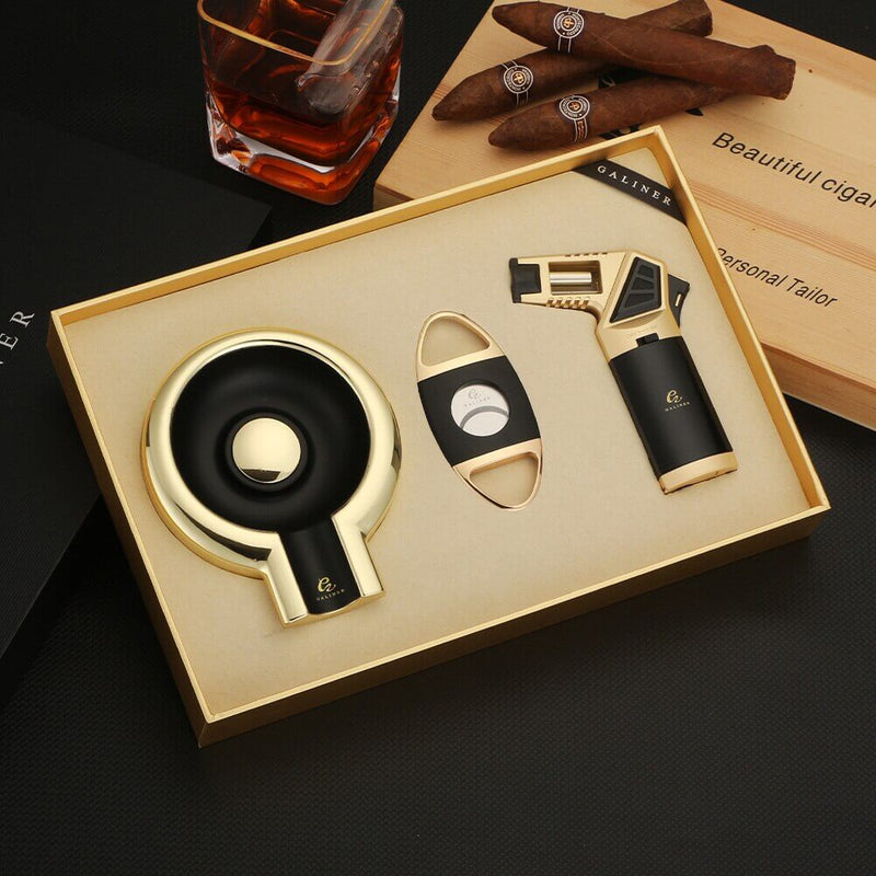 Limited Edition Deluxe Cigar Gift Box with Gold Accessories