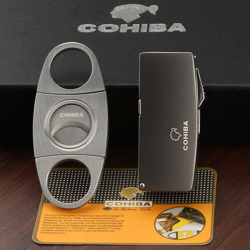 Luxury Cigar Gift Box: Cutter & Storm Lighter Set