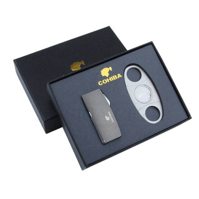 Luxury Cigar Gift Box: Cutter & Storm Lighter Set