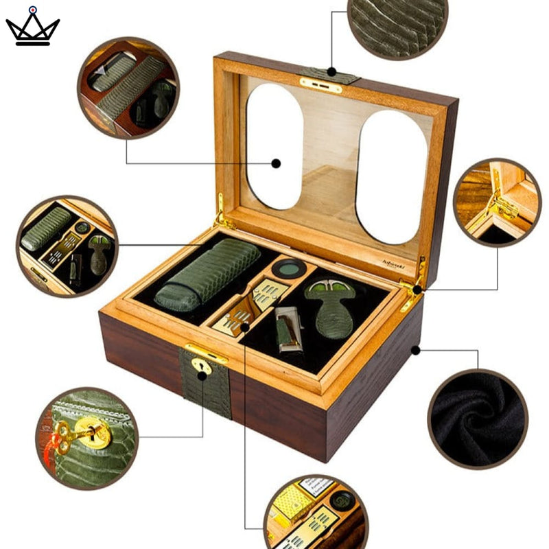 Luxury Cedar Cigar Gift Box with Accessories