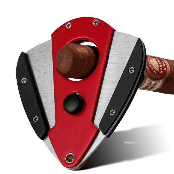 Automatic Double Blade Cigar Cutter - Elegant Red