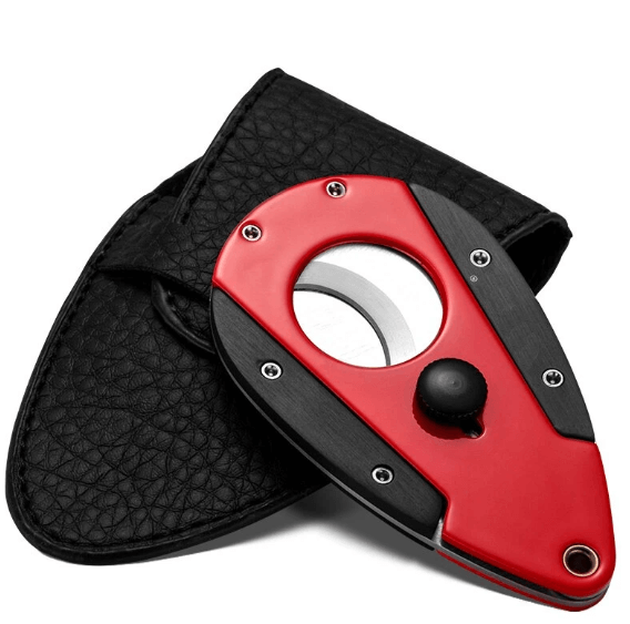 Automatic Double Blade Cigar Cutter - Elegant Red