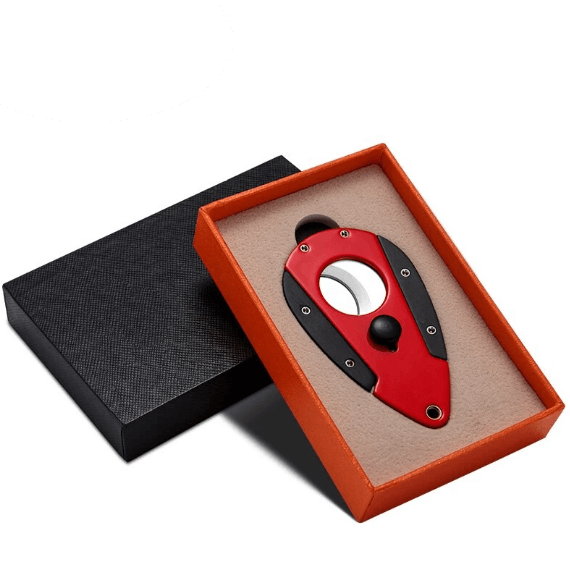 Automatic Double Blade Cigar Cutter - Elegant Red