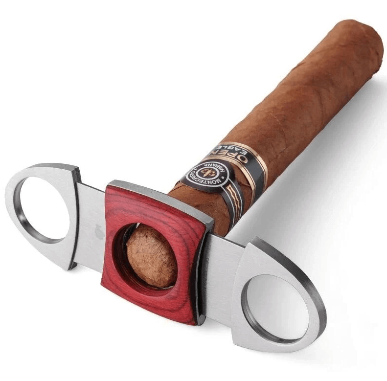 Luxury Red Wood Cigar Cutter - Premium Accessory