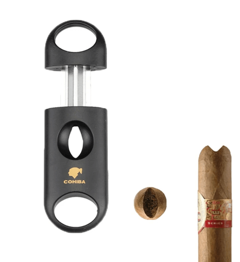 Elegant Black V Cutter - Premium Cigar Accessory