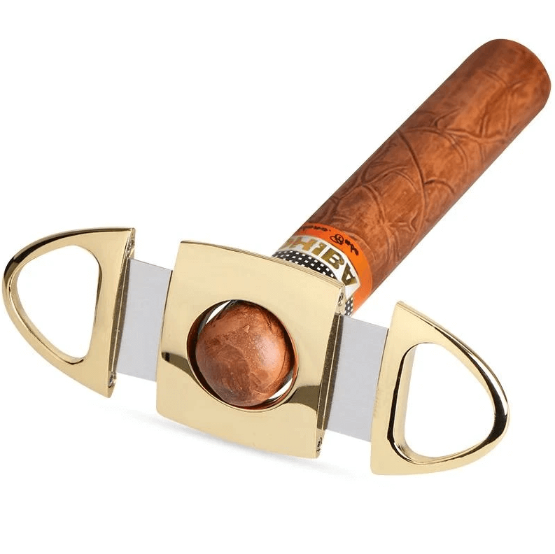 Luxury Gold Cigar Cutter with Double Blades